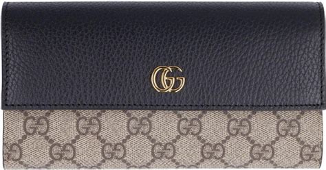 gucci wallet mens black gg logo denim|gucci gg marmont continental wallet.